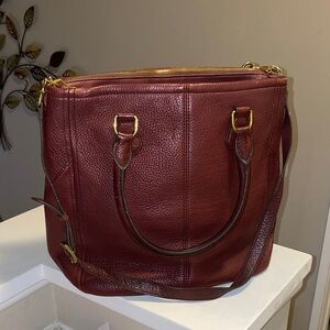J. Crew Burgundy Leather Shoulder Bag